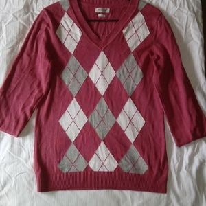 Small pink checkered sweater long sleeves